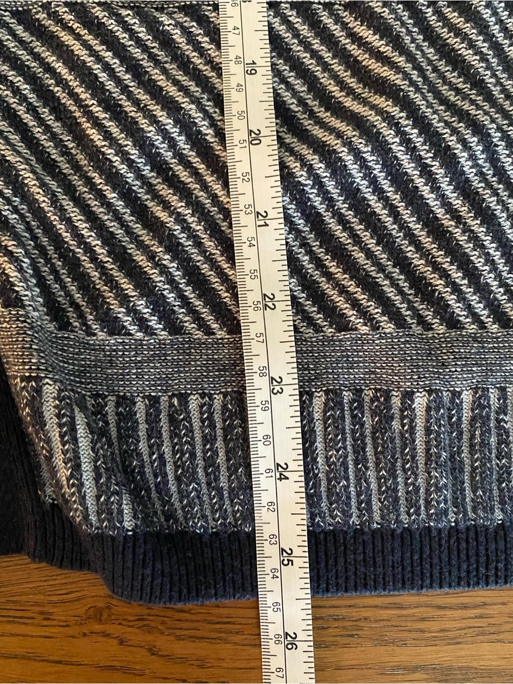 Banana Republic Navy White Knit Poncho Cape Cardigan Cotton Blend L/XL Fall - Picture 15 of 15